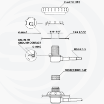 Sirio HP-AC/U SO-239 Roof Mount W/Cable