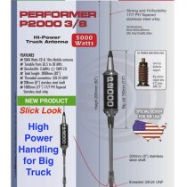 Sirio Performer 2000 3/8 10m & CB 5000 Watts Mobile Trucker Antenna