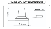 Sirio SKB 1090 1/4 1090 MHz ADS-B Mobile Mag Mount Antennas